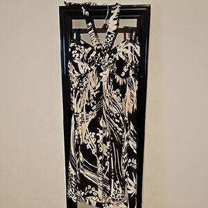 Elegant Black and White Floral Dress